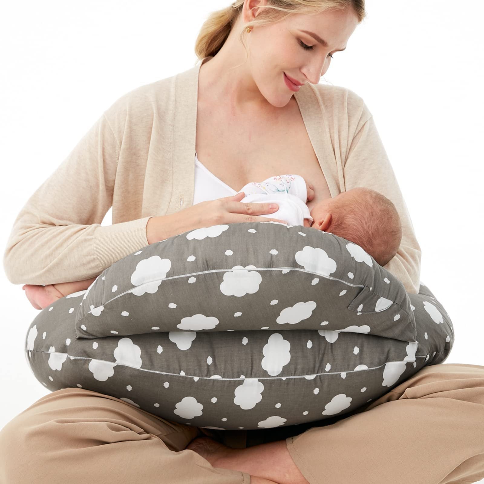 Breastfeed Pillow Baby Pillow Nursing Pillow Multifunctional Removable - Snuggle Up with Our Sky Blue Baby Pillow