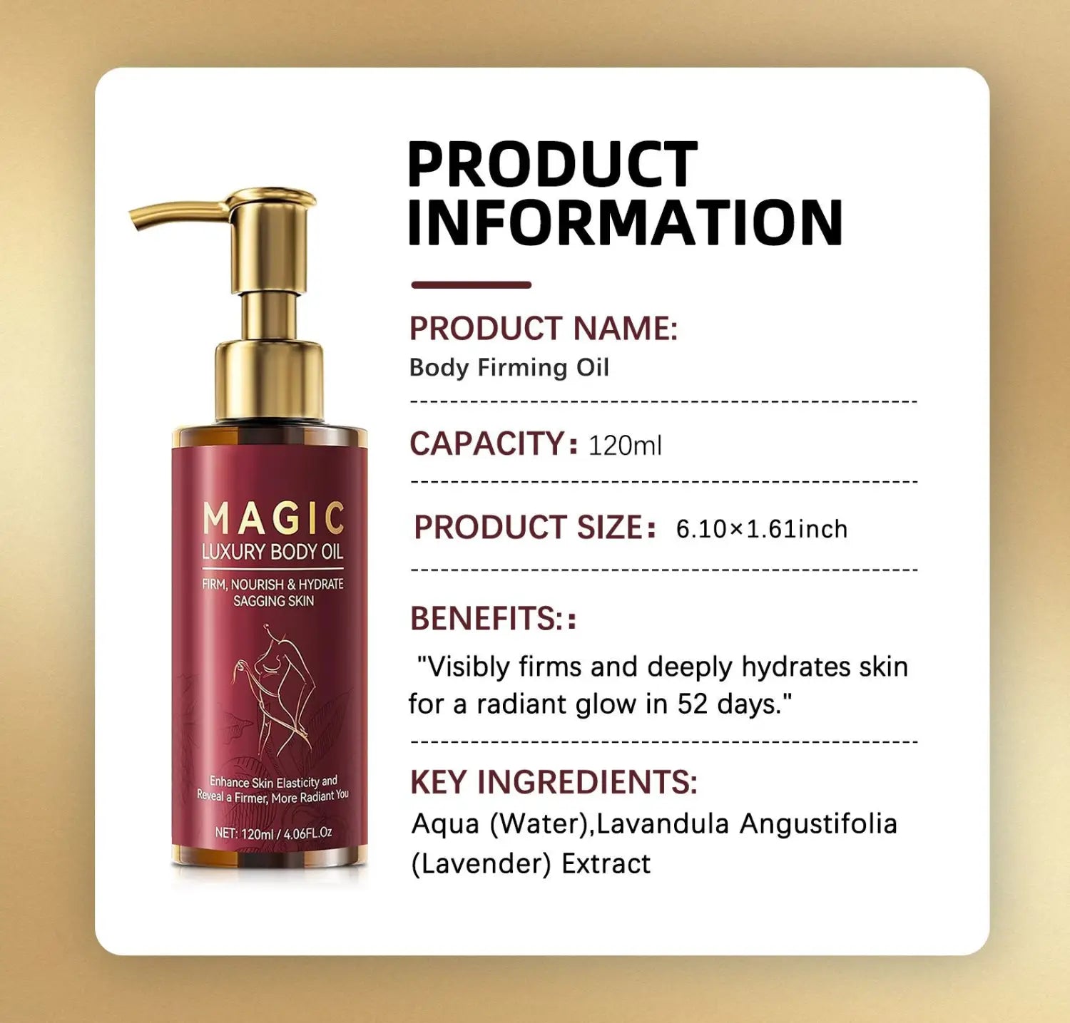 Universelles Körperöl für alle Hauttypen 120 ml feuchtigkeitsspendende Formel