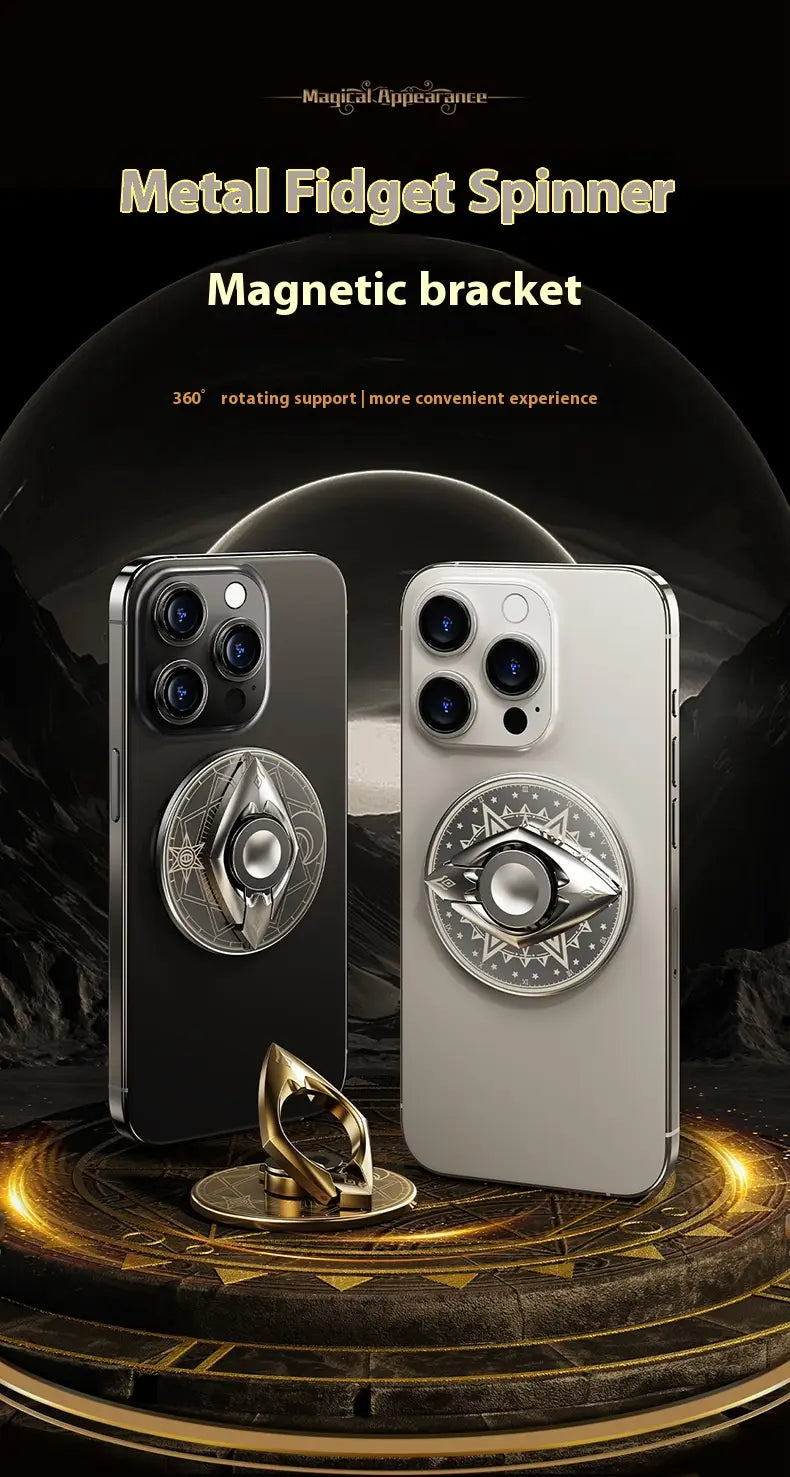 Ice Snow Palace and Night Moon Fingertip Gyro Magnetic with Rotating Fastened Ring