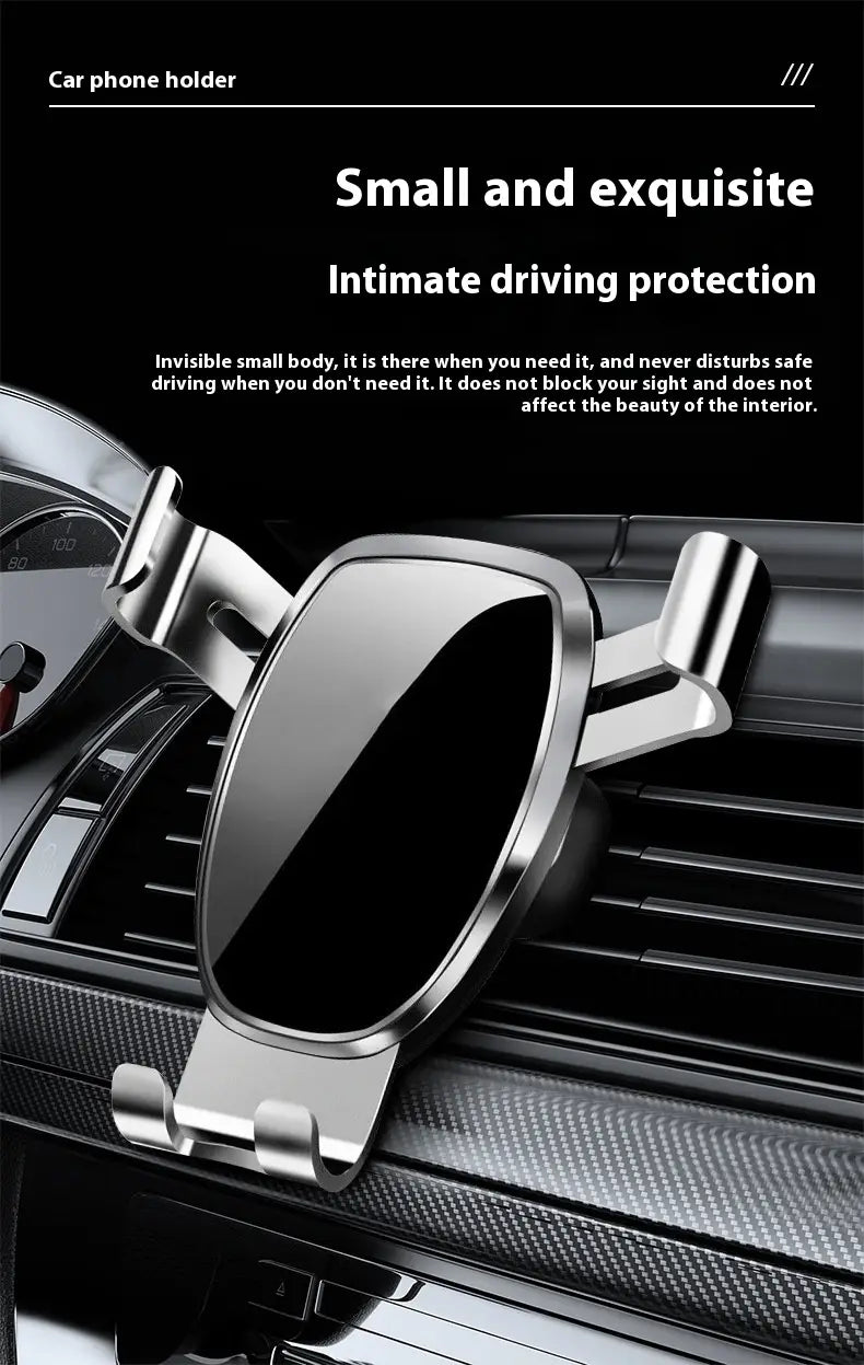 Elegant Frosted and Mirror Car Phone Holder with Shockproof Navigation Support