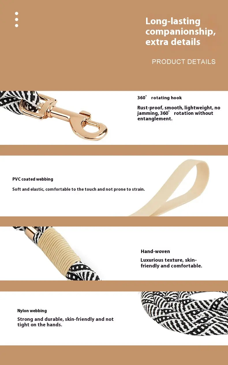 Collier de chien en nylon en nylon réglable et harnais avec anneau de chaîne pour animaux de compagnie