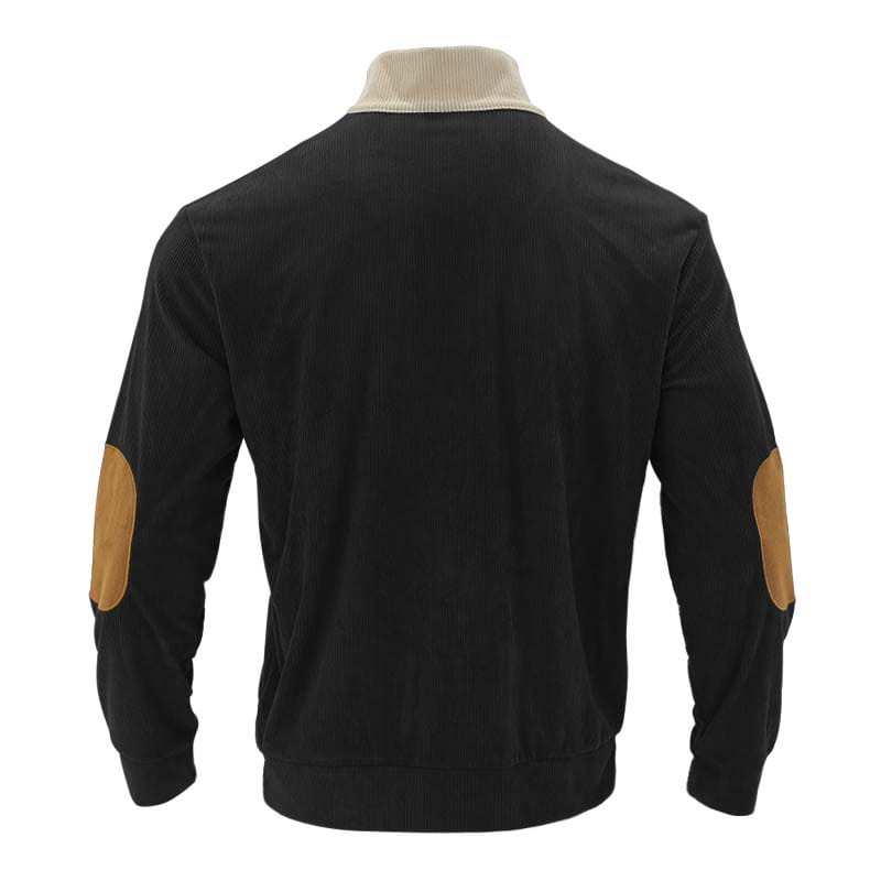 Mens Corduroy Léine Long Sleeve Long Cnaipe Ócáideach Suas Barr Polyester Plus Méid
