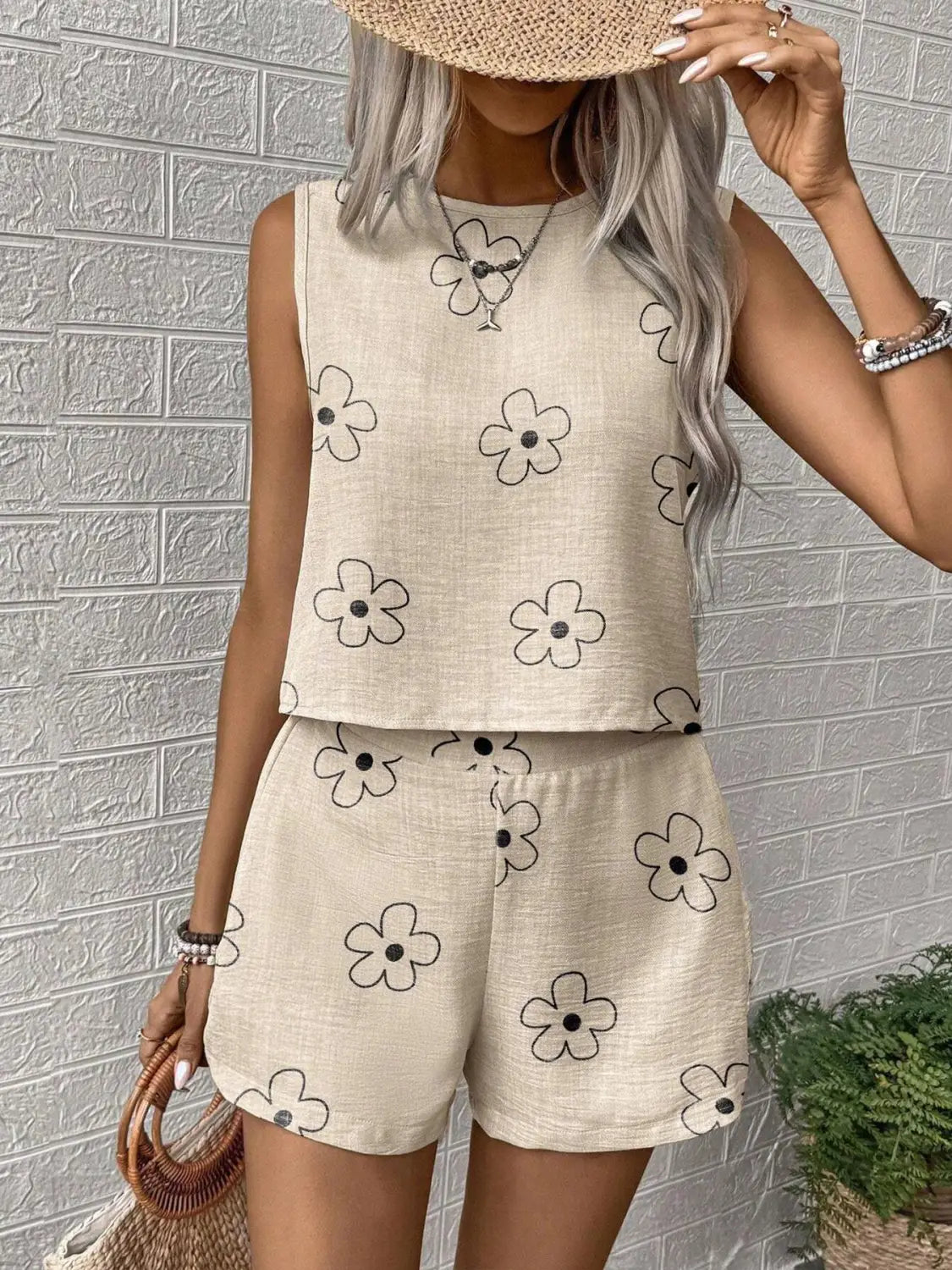 Naistele mõeldud sinine roheline roosa pleed polüester varrukateta püksid