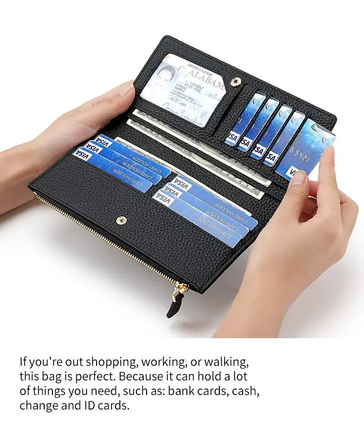 Portefeuille de support de carte en cuir avec blocage RFID et options de couleurs multiples