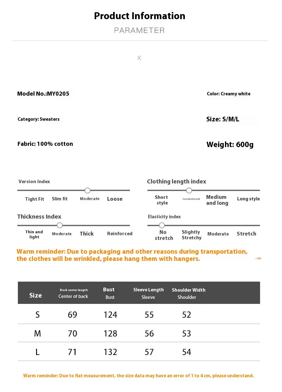 Felpa pullover cotone coreana giapponese Casualmente Fit Fit S M L Dimensioni