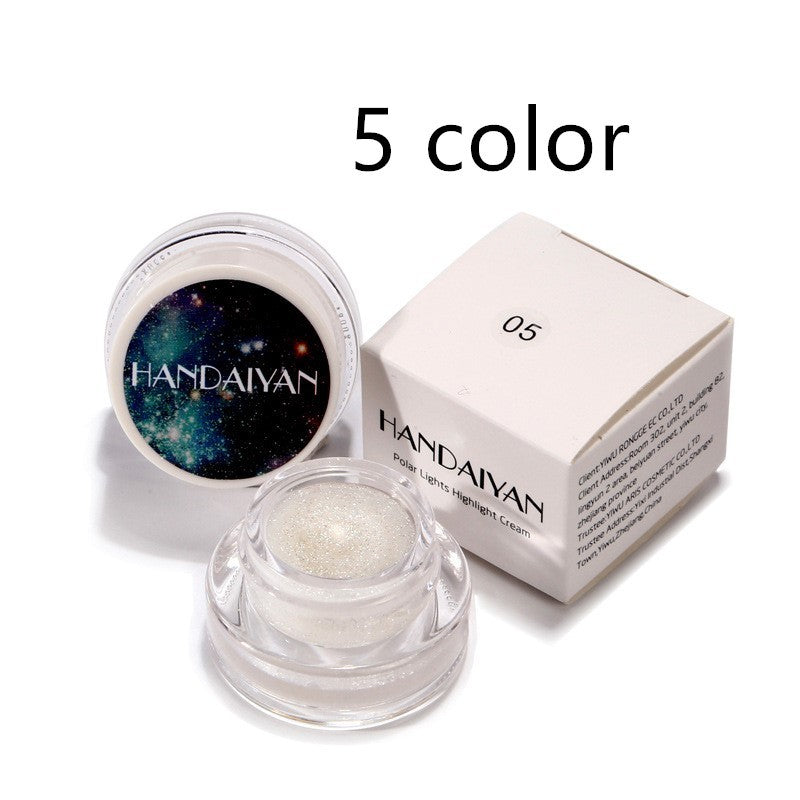 5 Colors Aurora Chameleon Highlighter 3D Shine Shimmer Eyeshadow Bronzer Contour Cream Rainbow Highlighting Beauty