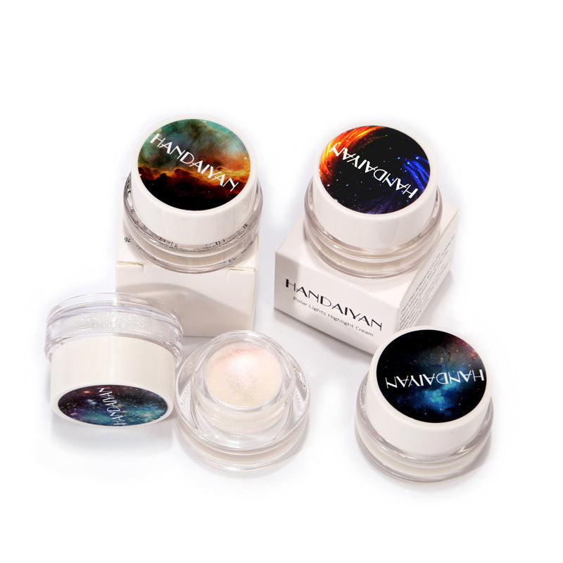 5 Colors Aurora Chameleon Highlighter 3D Shine Shimmer Eyeshadow Bronzer Contour Cream Rainbow Highlighting Beauty