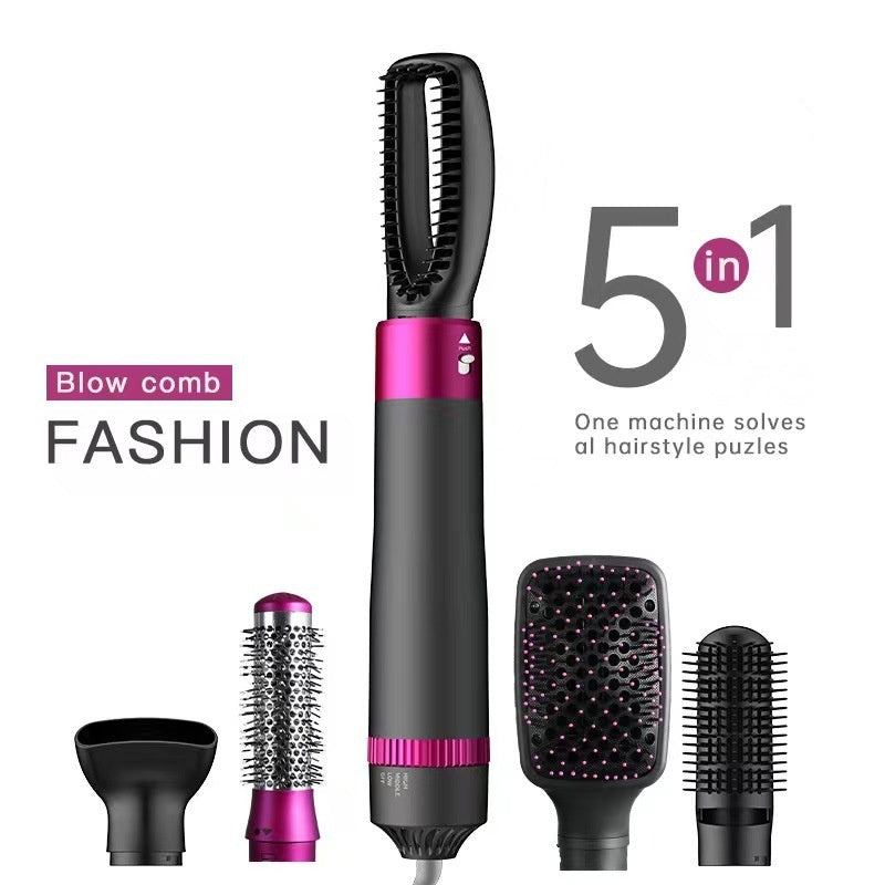 5-In-1 Hair Dryer Brush with Straightening and Curling Functions - Teleplus 5-in-1 hair dryer brush straightening