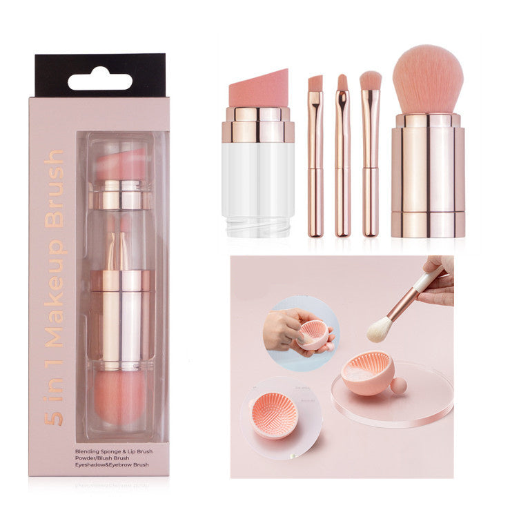 Multifunctional portable makeup brushes for foundation eyeshadow lip and more - Portable Makeup Brushes All Looks