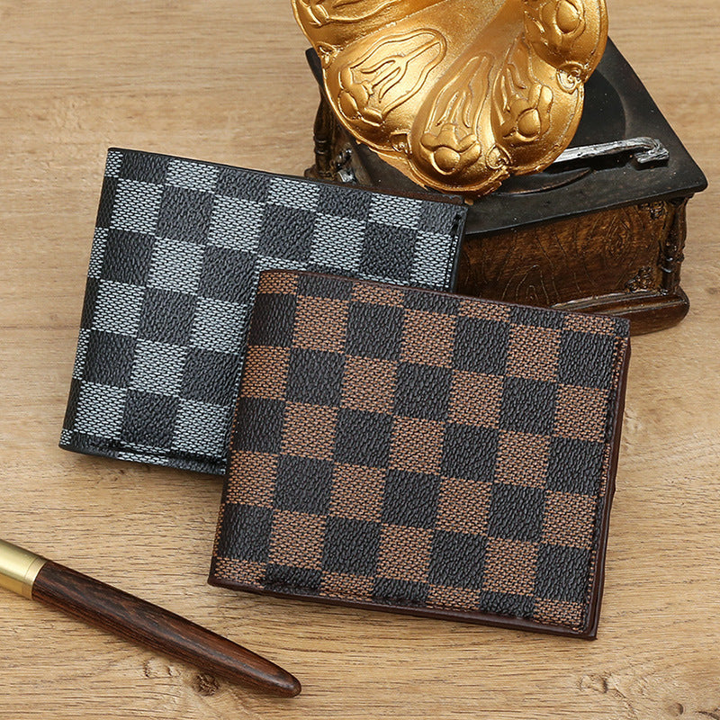 Fashion Personality New Plaid Men’s Card Bag - Get Stylish with Our Plaid Wallet for Trendy Souls