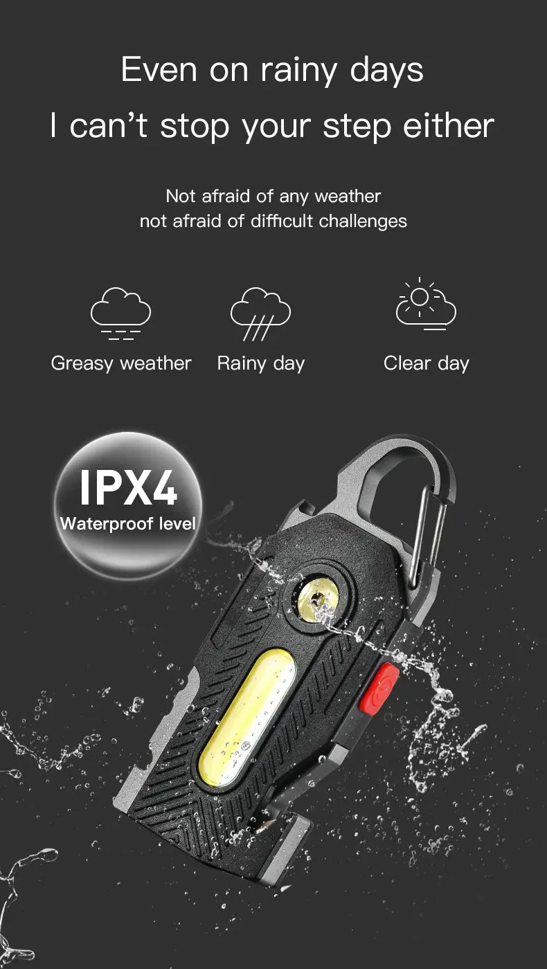 Multifunctional Emergency Charging Light Keychain with Survival Tools