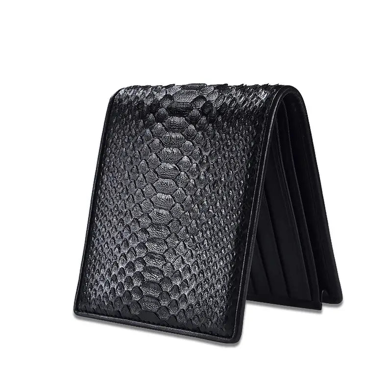 Leather Crocodile Wallet with Card Slots and Horizontal Design