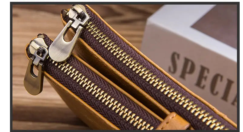 Leather Cortex Cowhide Wallet with Secret Compartments for United States and CHF