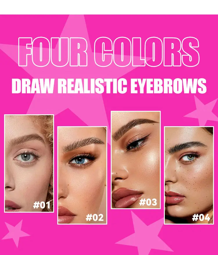 Waterproof Eyebrow Pencil Set with 4 Neutral and Dark Shades