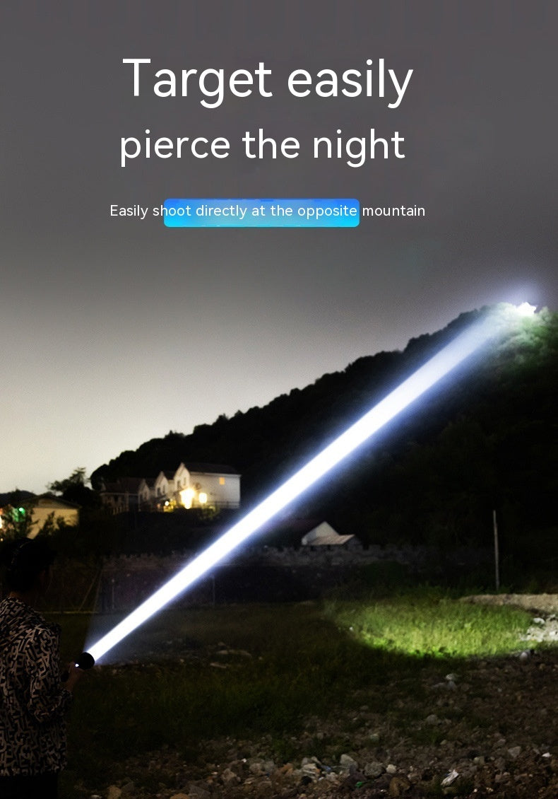 50W Battery Power Bank with Optical Zoom Flashlight and USB Charger in White Laser Finish - Teleplus United States