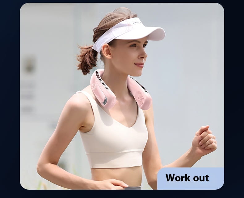 Halter Fan USB Portable Charging with Digital Display and Strong Wind Modes