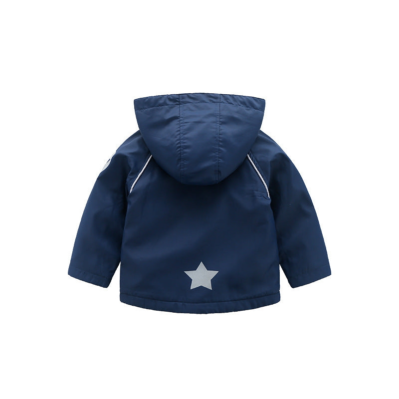 Boys’ Hooded Autumn Clothing Children’s Fleece Jacket