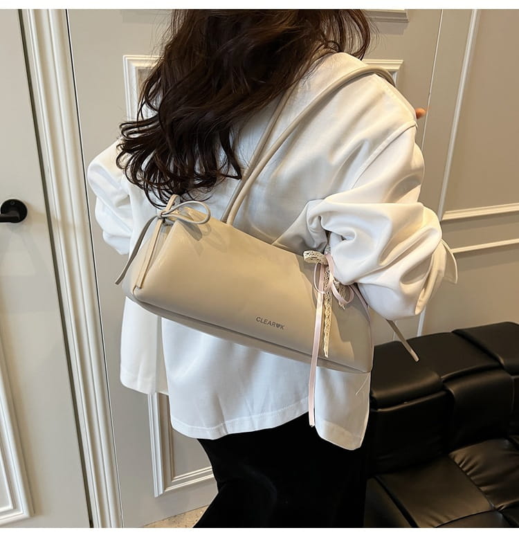 Pungă de pernă din poliester PU moale cu curea de umăr dublu negru roz gri alb alb