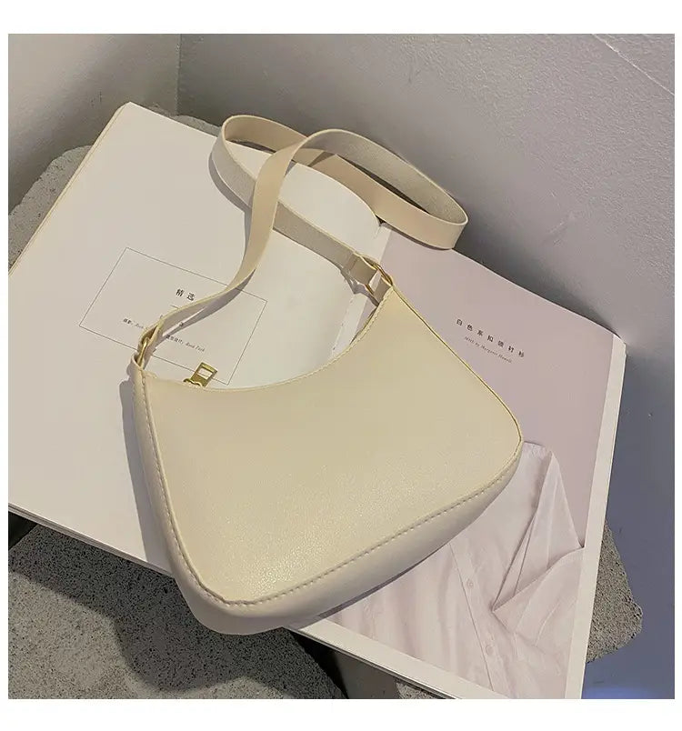 PU Leather Shoulder Bag Medium Size Lightweight Untined Multi-Color Purse