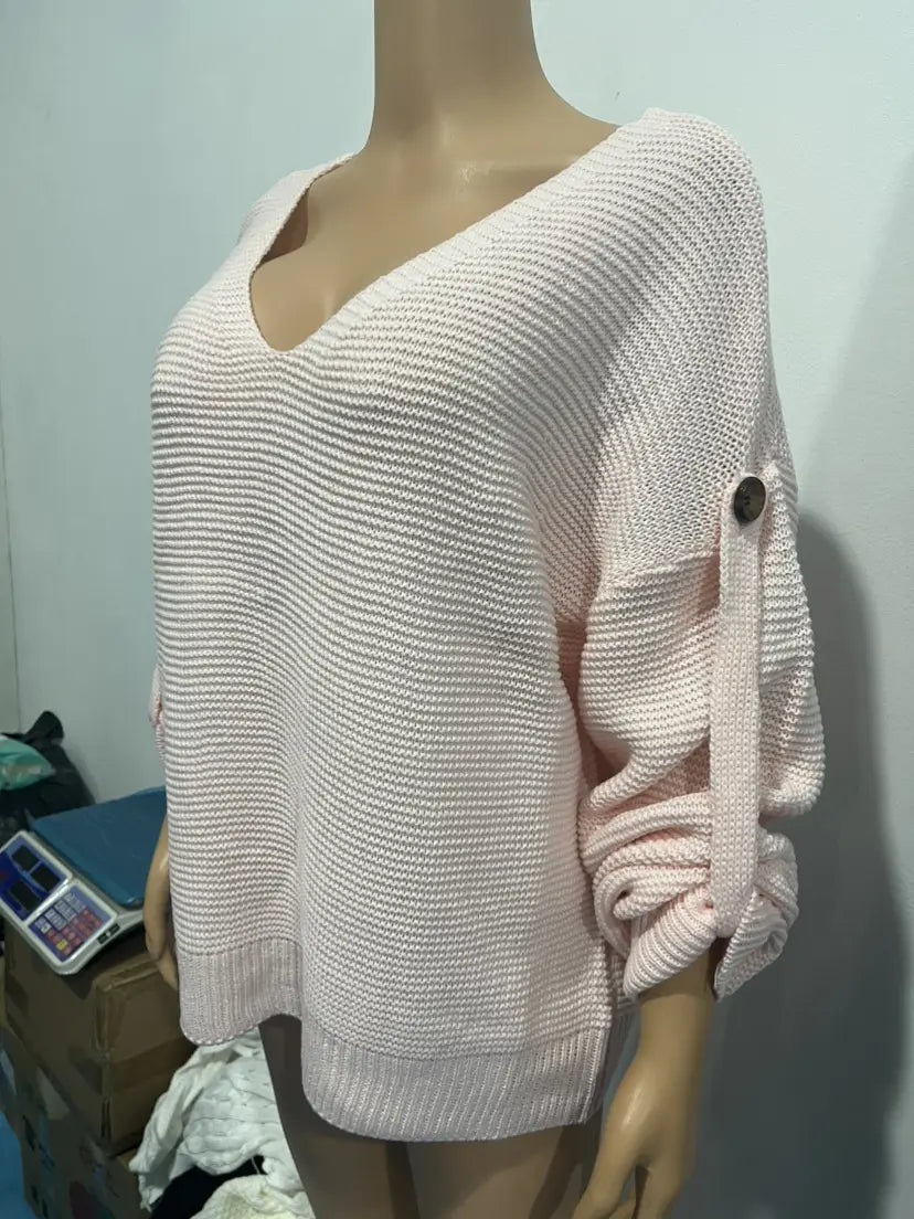 Hädas akrüül pulloveri kampsun lahtise kellukese varruka Crewneck Women’s Top