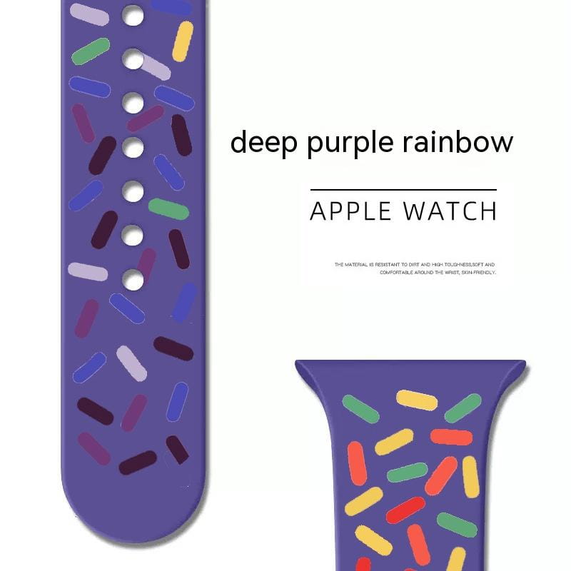 Applicable Silicone Strap for Smart Watch Rainbow Collection with Color Options