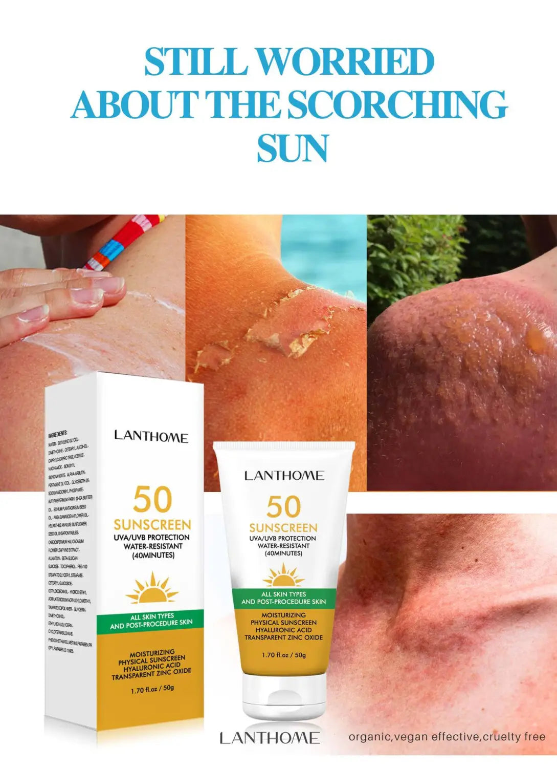 Creme corporal não grease, loção nutritiva 50g x1pcs para pele seca