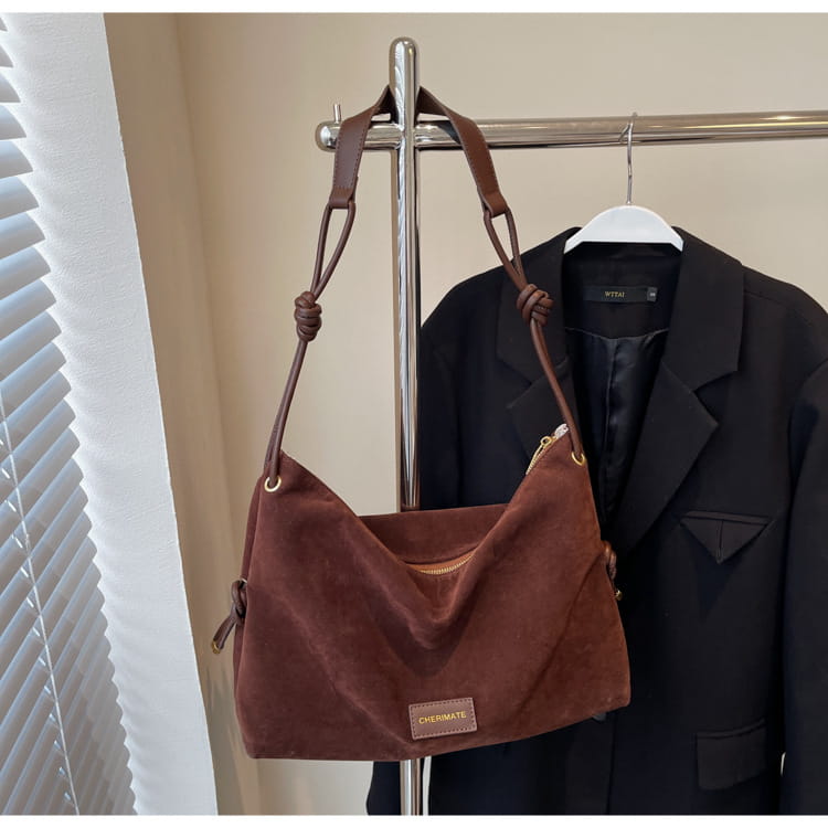 Retro Frosted Leather Maillard Crossbody Bag with Leopard Print and Varied Colors