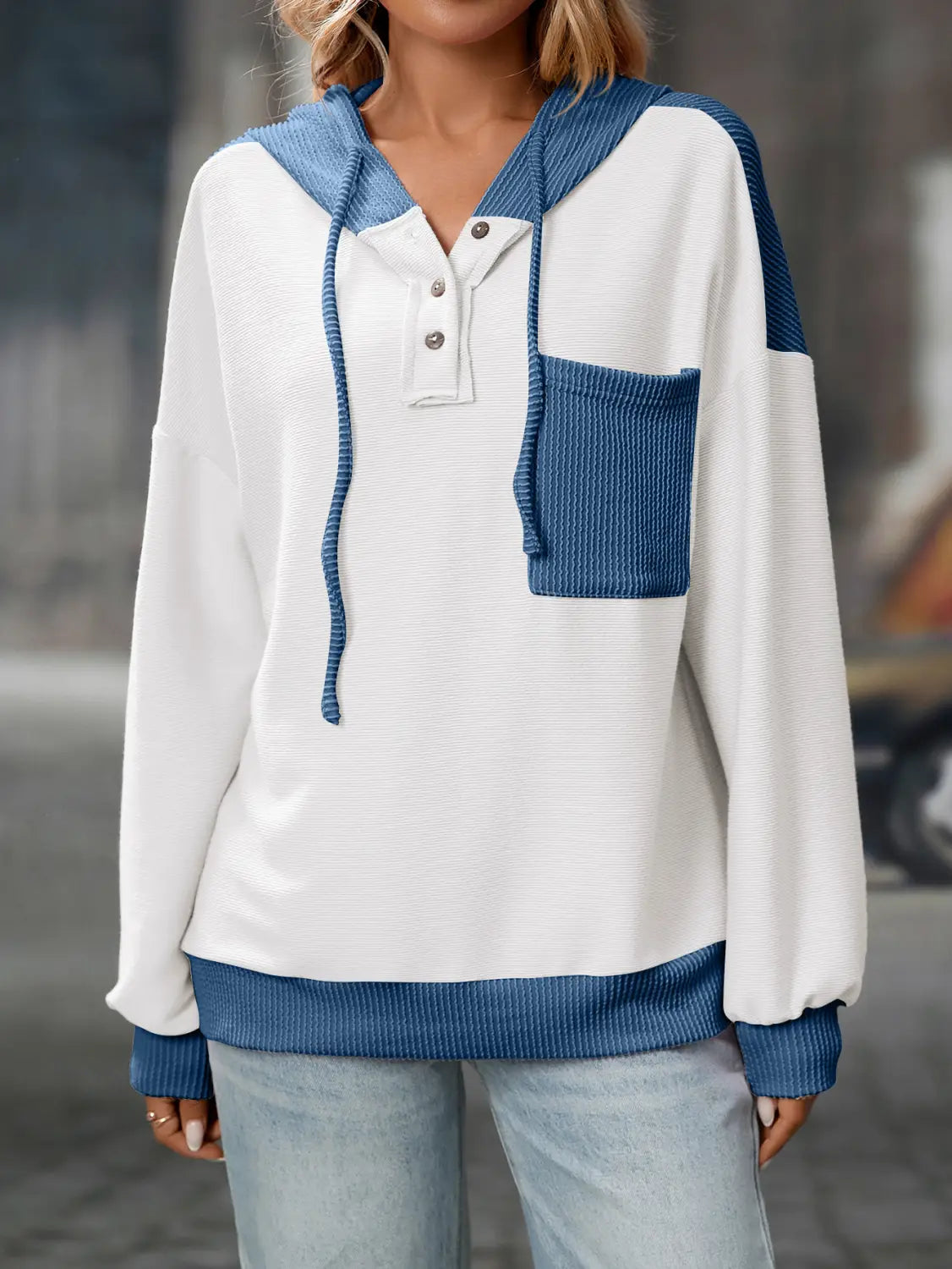 Contraste Color Twist Strip Pullover Street Fashion Pull en plusieurs couleurs