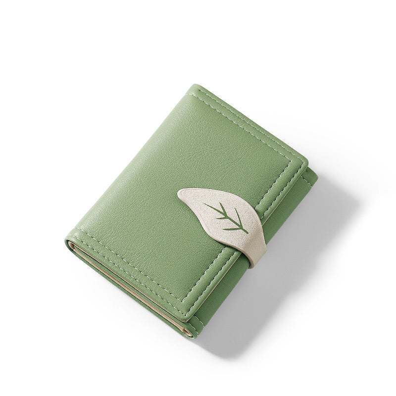 Fashion Folding Short Women’s Creative Color Contrast Leaf Wallet - Wallet So Cute It Might Steal Your Heart