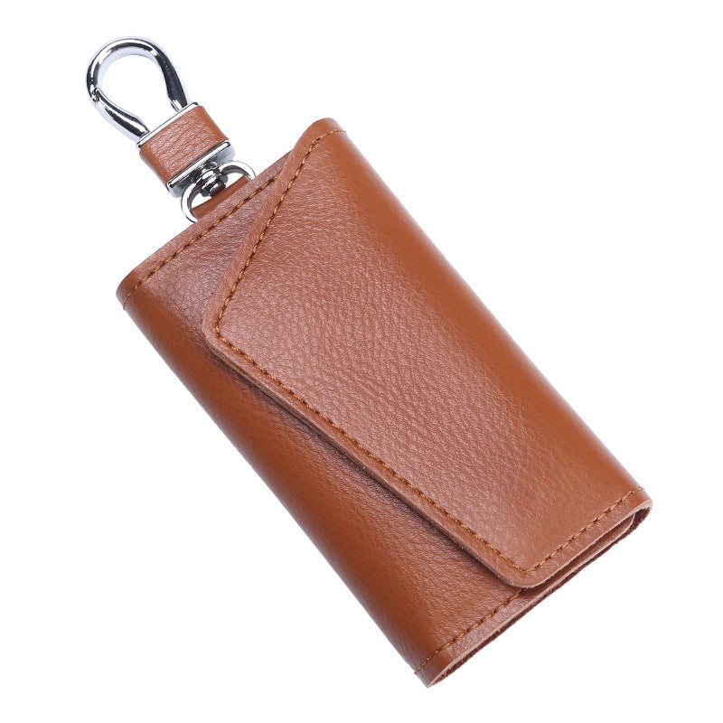 Large Capacity Real Leather Car Key Case - Large Capacity Leather Key Case for Lychee Lovers