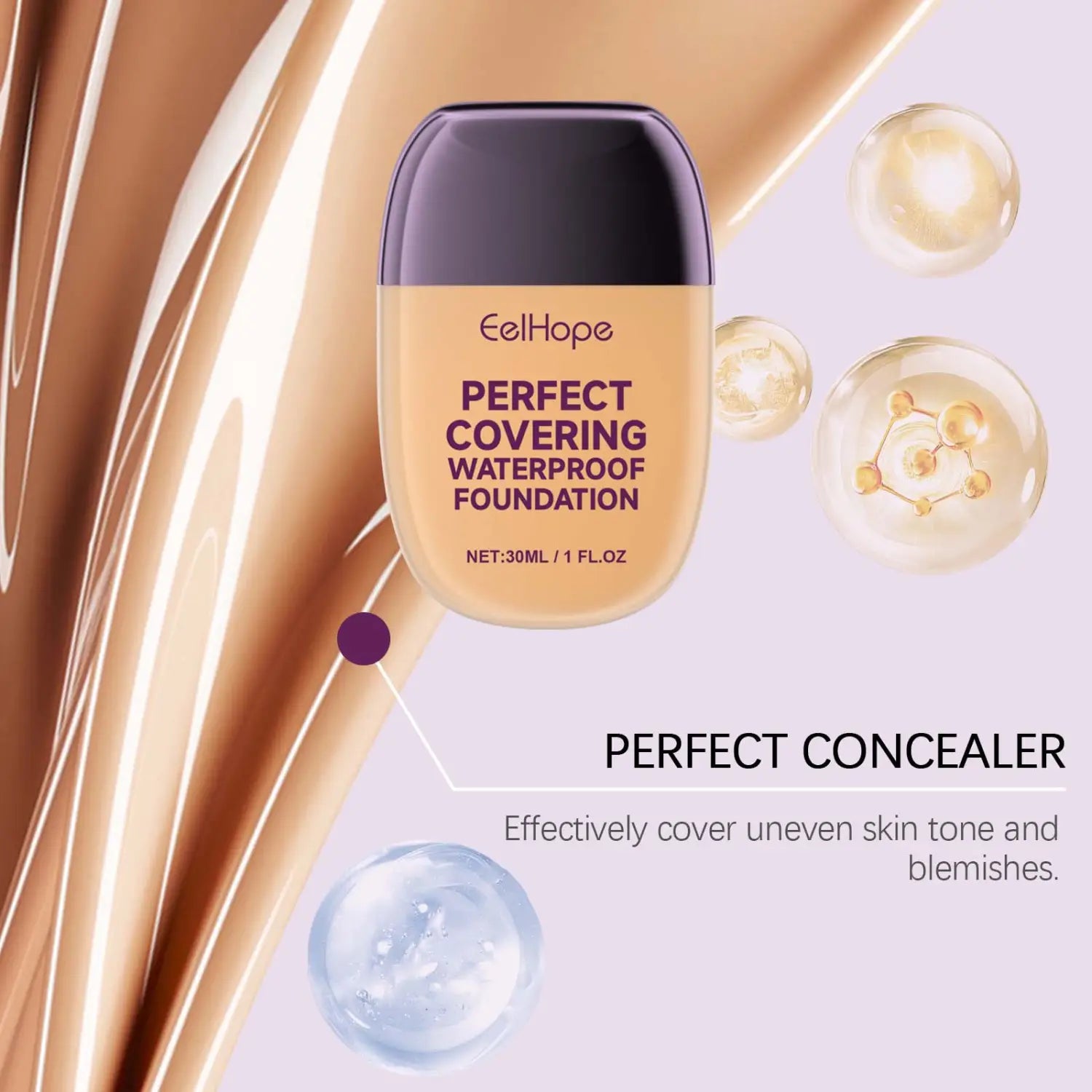 Liquid Foundation for Brightening Skin Color and Concealing Flaws 30ml