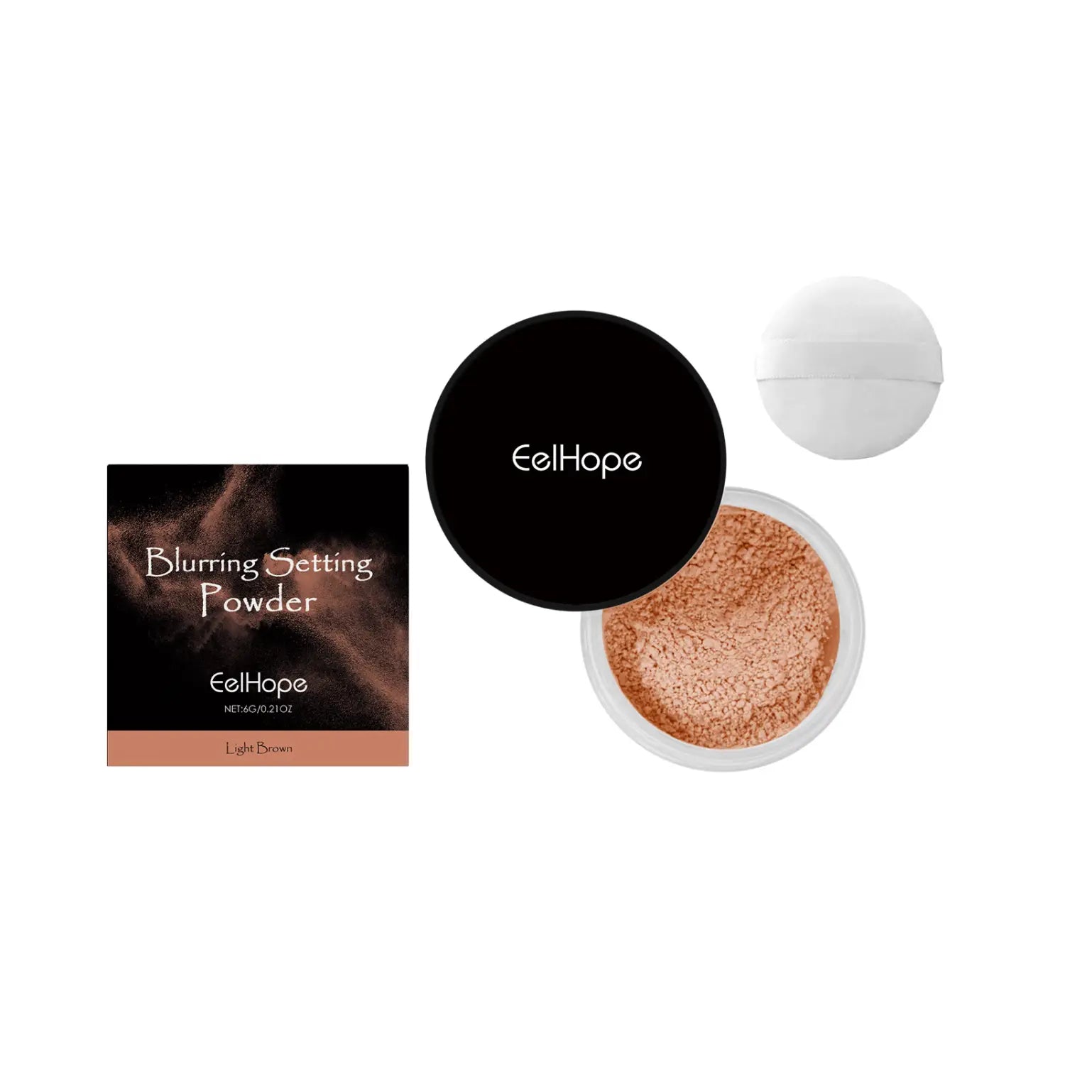 Light Delicate Makeup Powder in Brown and Pastel Shades