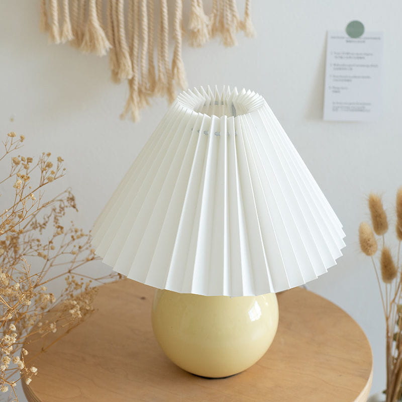 Ceramic Pleated Table Lamp Nordic Bedside Creative Night Light