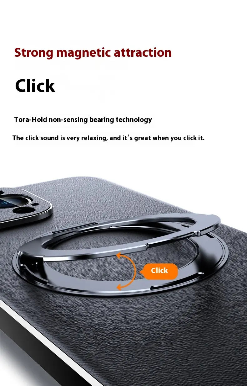 Plain Napa Texture Magnetic Rotating Phone Bracket for Cases in Multiple Colors