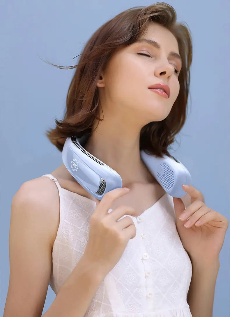 Halter Fan USB Portable Charging with Digital Display and Strong Wind Modes