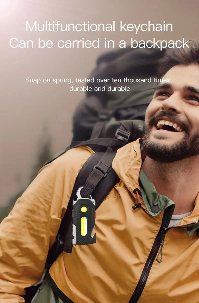 Multifunctional Emergency Charging Light Keychain with Survival Tools