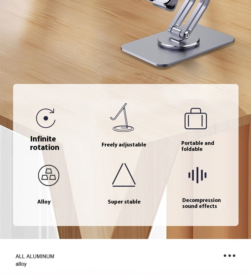 Aluminum Alloy Mobile Phone Desktop Bracket with Rotation Telescopic Adjustment