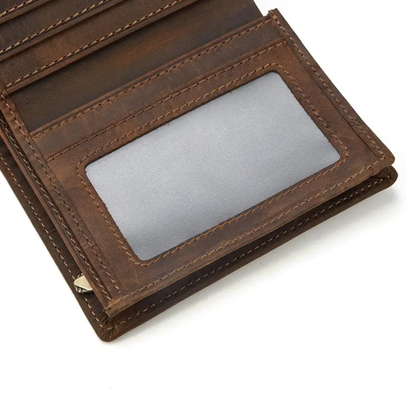 Leather Money Clip Wallet with ID Slot and Concealed Pocket in the United States