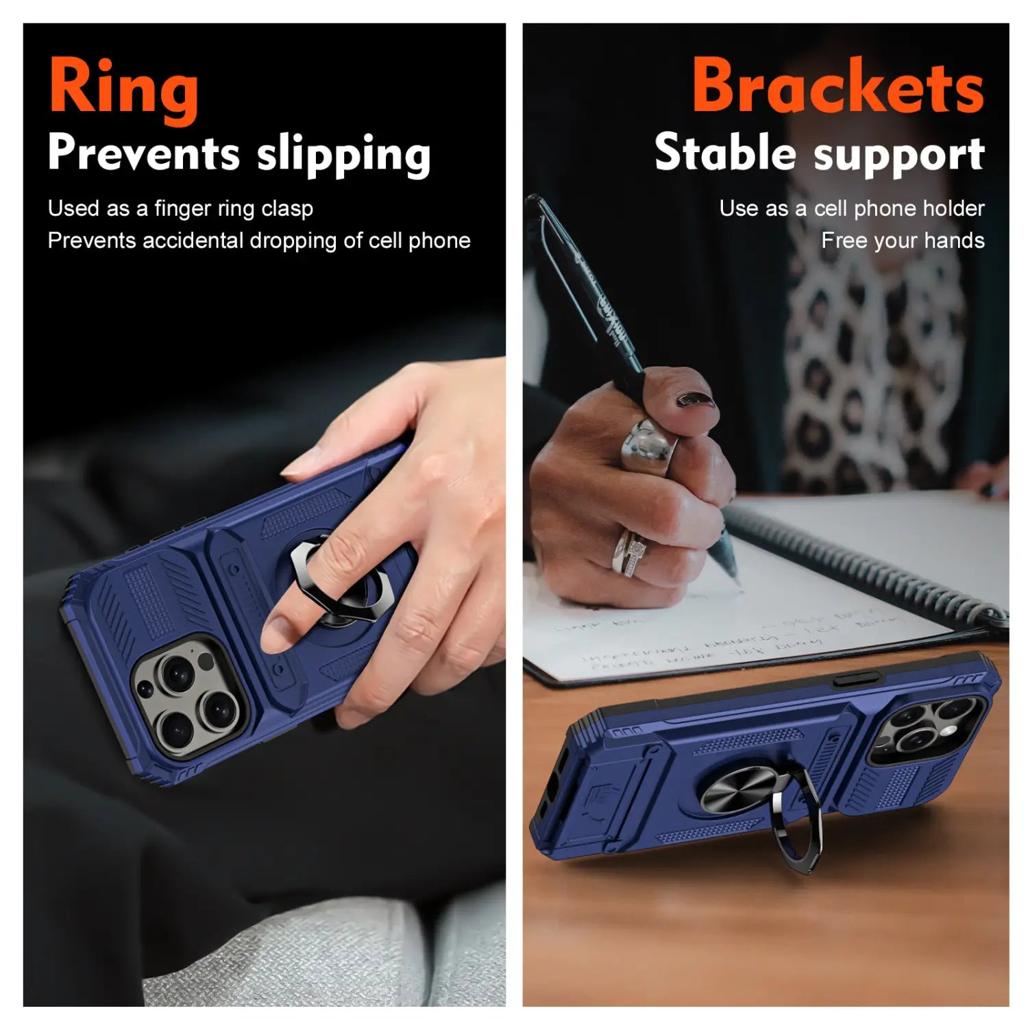 Multifunctional Magnetic Phone Case with Hidden Card Slot and Anti-Fall Bracket