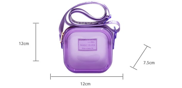 Sac à bandoulière en plastique moyen avec poche à fermeture éclair et doublure en polyester