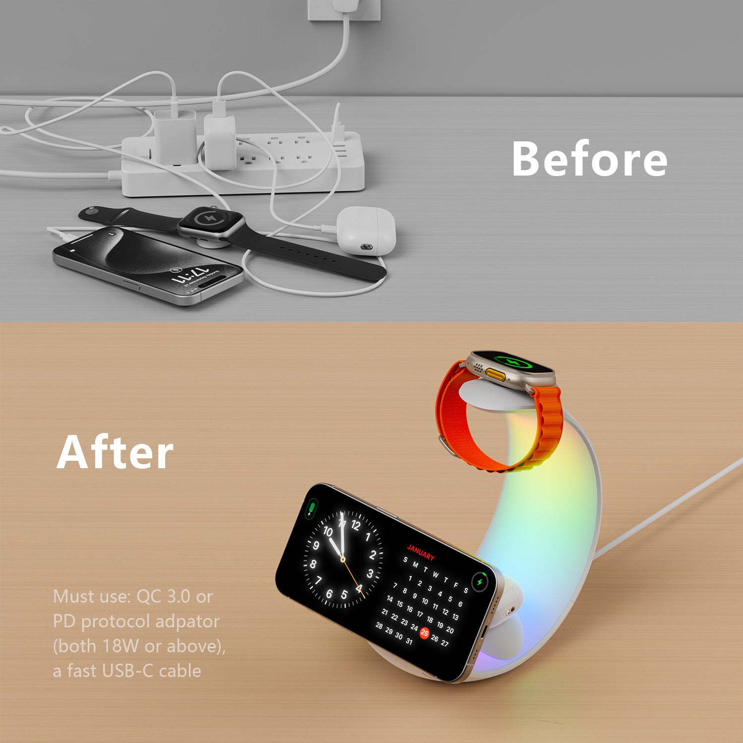 Small Moon Wireless Charger Atmosphere Wake-up Light - Charge Your Night with Small Moon Wireless Charger