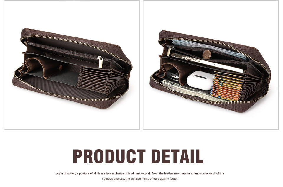 Genuine Leather Layer Cowhide Wallet with Anti-Theft Card Slot