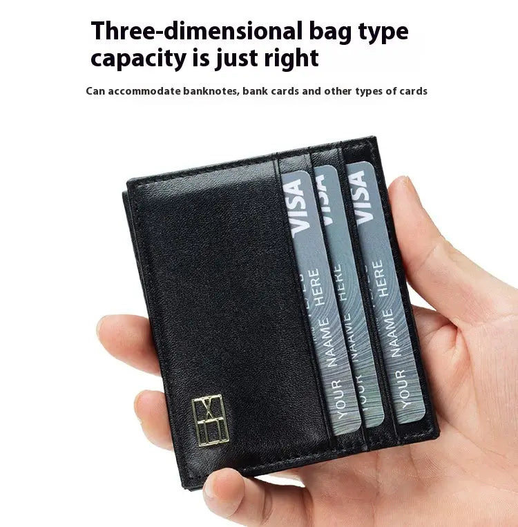 Genuine Leather Wallet for Men in Black Anti-Theft Card Holder Made United States