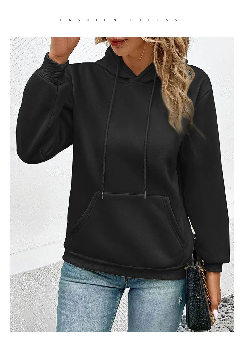 Japanese Korean Casual Pullover Sweatshirt with Pockets Polyester Unisex