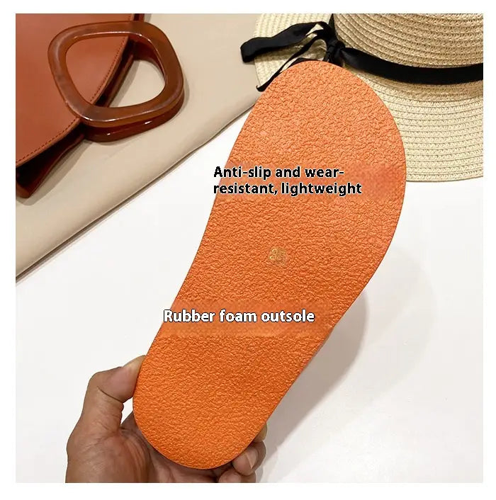 Black Sheepskin Flat Heel Slippers with Rubber Foam Sole