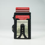 Side Push Pop-up Card With Paper Money Card Holder - Get Your Retro Brown Card in Carbon Fiber Style