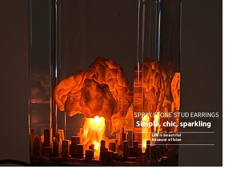 Night Lamp Decoration with Explosion Mushroom Resin Atomic Bomb Effect