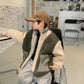 Lambswool Splicing Coat Korean Style Children Warm Thickened