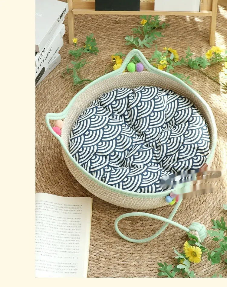 Leaba agus Mata Nead Féin-Hi Cat Pink Cat do Chait Peataí Beaga