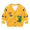 Boys Cardigan Jacket V-neck Single Breasted Sweater Kids - Yellow